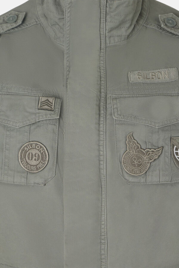 Silbon Chaqueta militar parches dye Verde