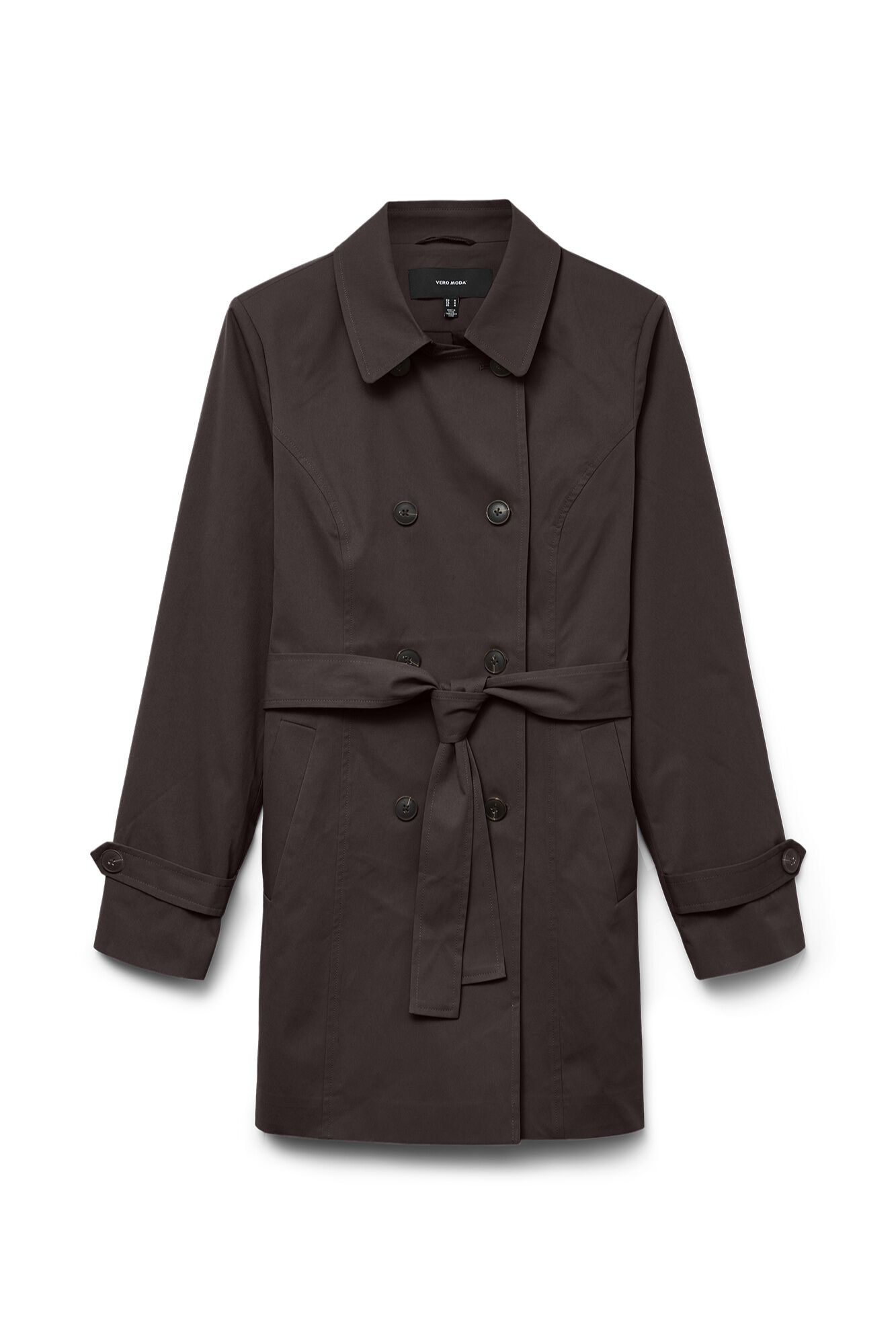 Vero Moda Gabardina curta cruzada com cinto