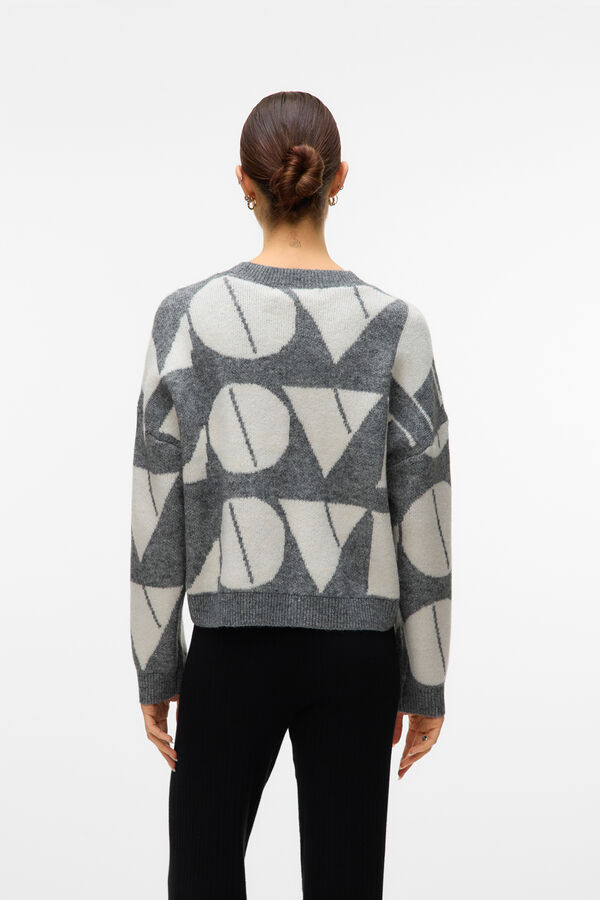 Vero Moda Jersey de punto cuello redondo gris