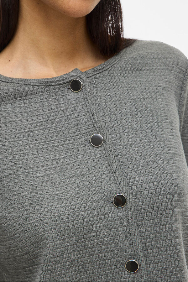 Vila Buttoned cardigan with cotton and viscose Grey