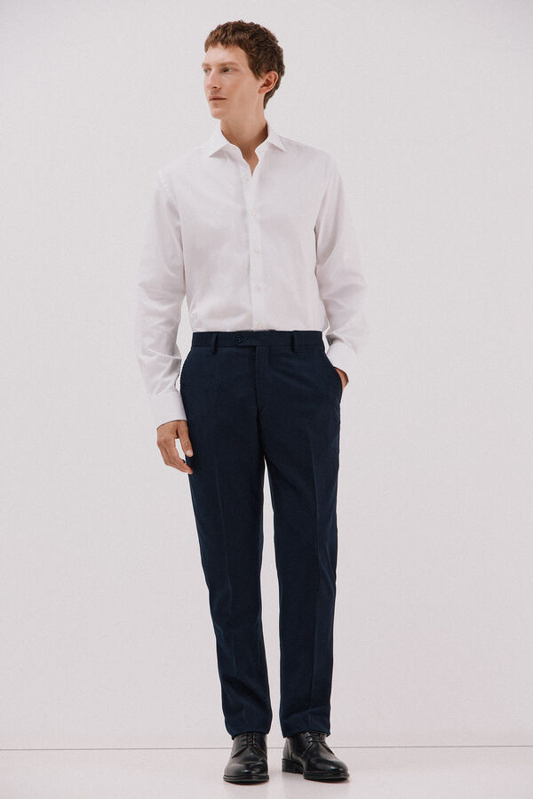 Cortefiel Camisa gemelos lisa f&aacute;cil plancha Blanco