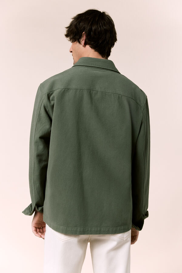 OOTO Sobrecamisa algod&oacute;n lino Kaki