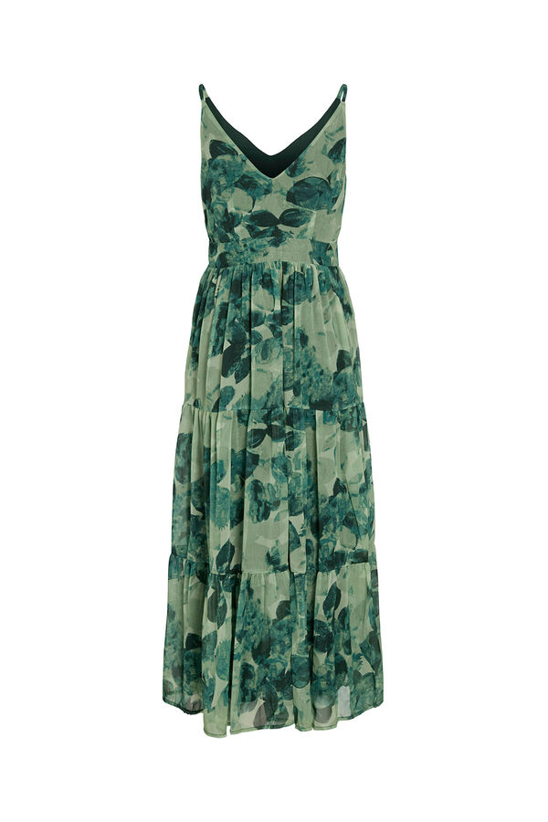 Vila Vestido midi de flores Verde oscuro