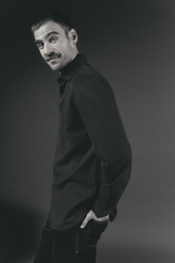 OOTO Camisa twill liso tencel algod&oacute;n Verde oscuro