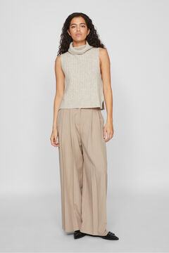 Vila Chaleco de punto de cuello vuelto