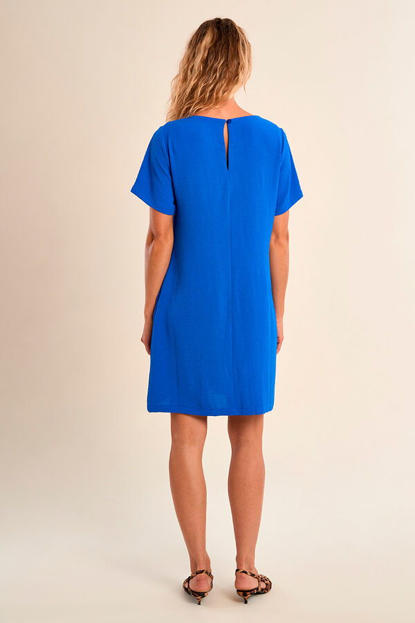 Molly Bracken Vestido de manga corta corte recto Azul