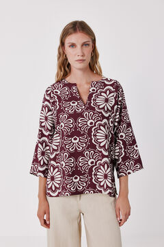 Cortefiel Blusa estampada t&uacute;nica amplia