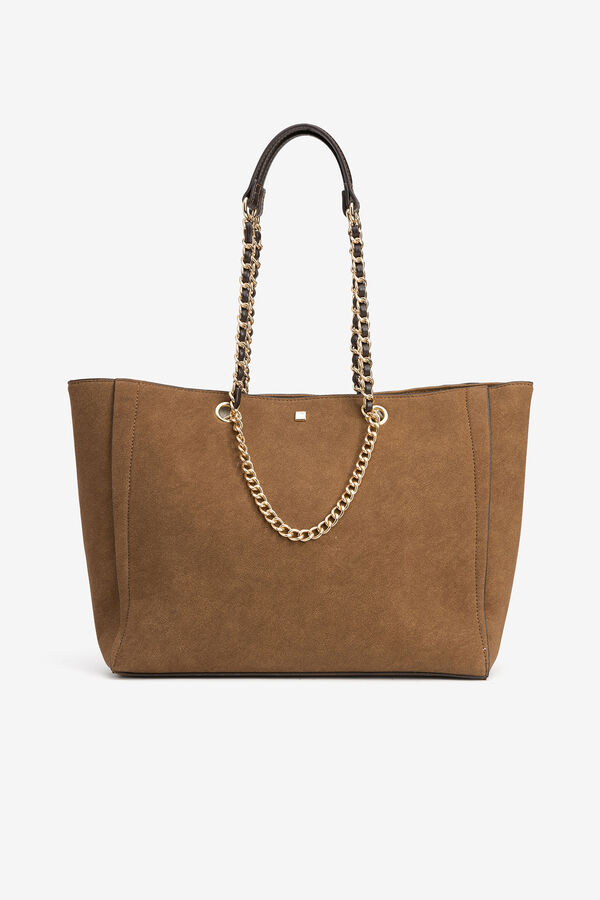 Vilanova Bolso Shopper Efecto Gamuza Brown