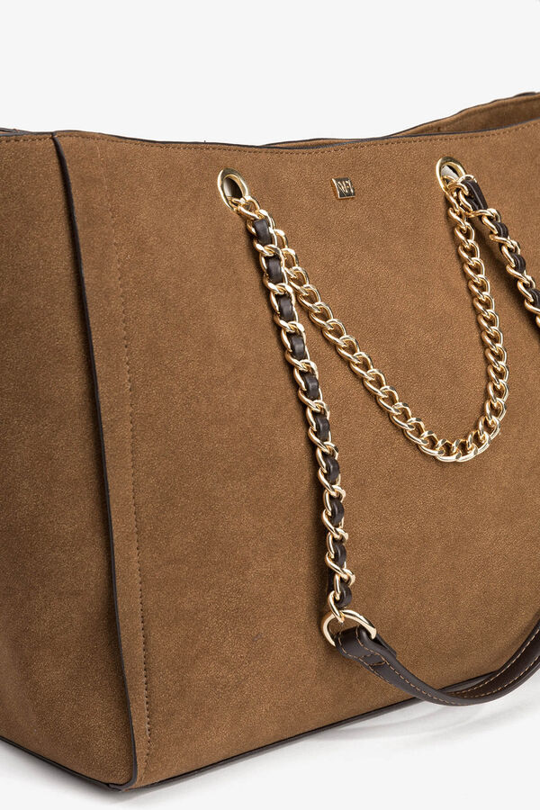 Vilanova Bolso Shopper Efecto Gamuza Brown