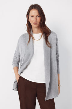 Cortefiel Chaqueta cuello chal Gris