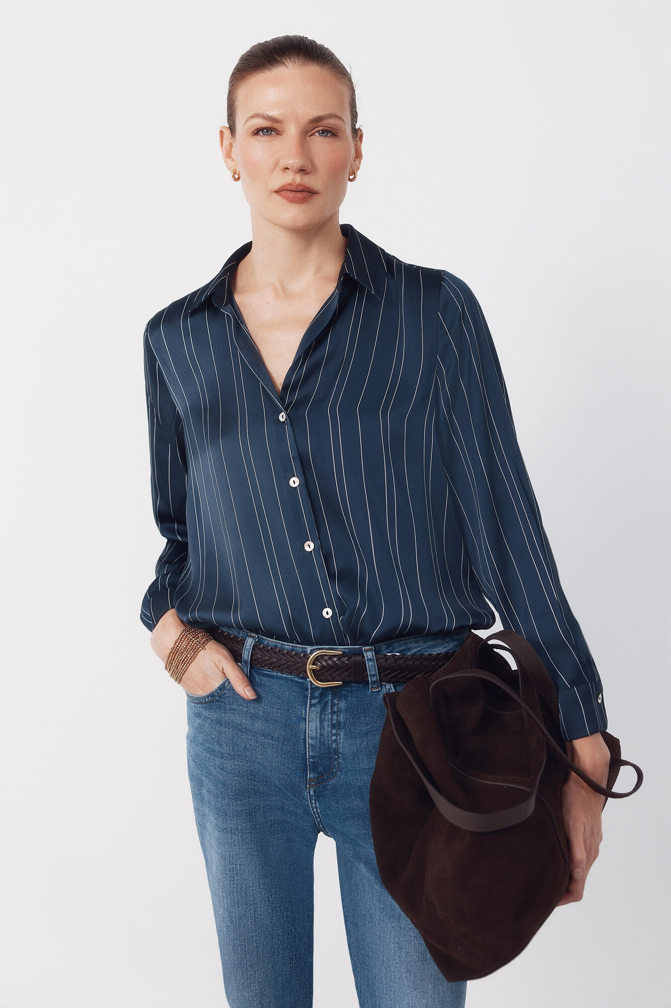 Cortefiel Camisa satinada