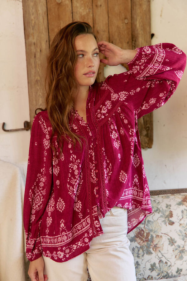 Jaase Blusa Bree estampado Amalie Estampado granate