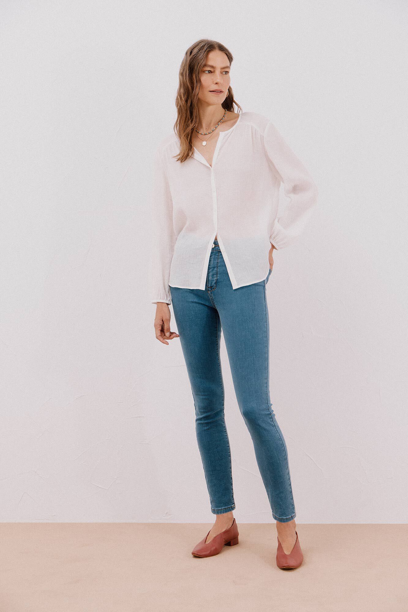 Cortefiel Blusa gola redonda