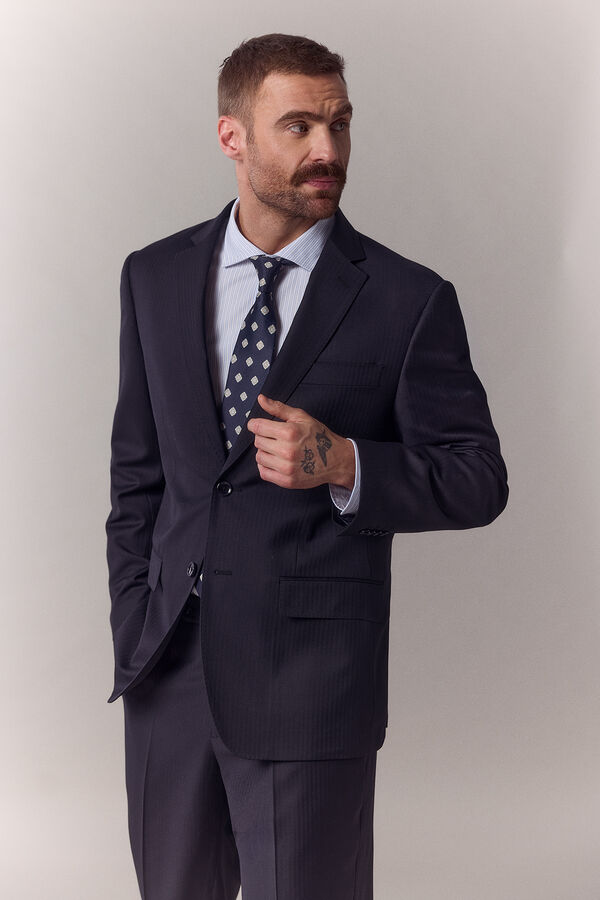 OOTO Americana traje espiga Azul marino