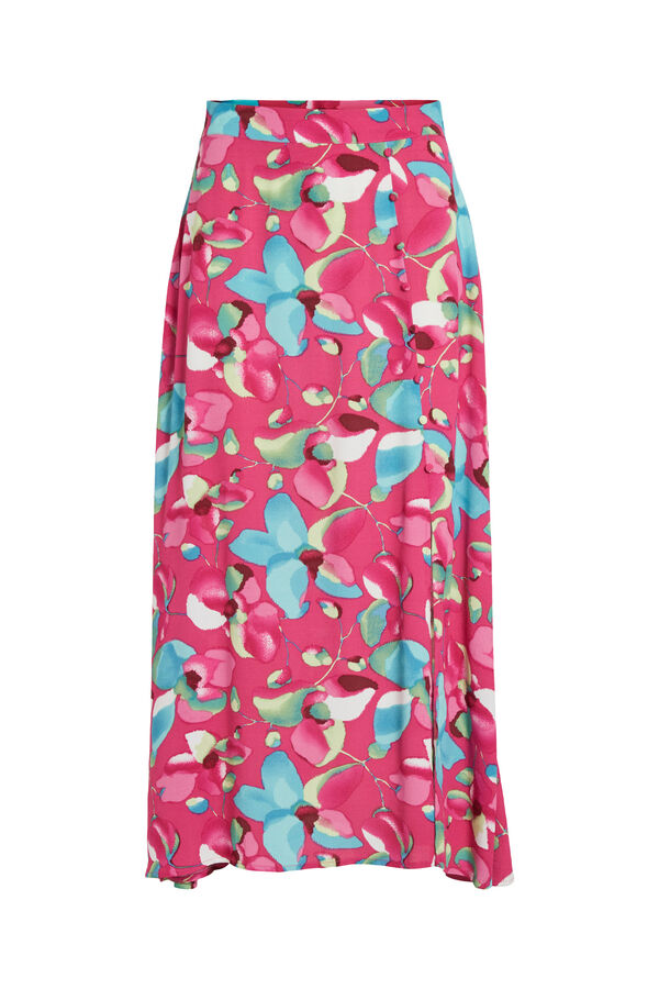 Vila Falda midi estampada Rosa
