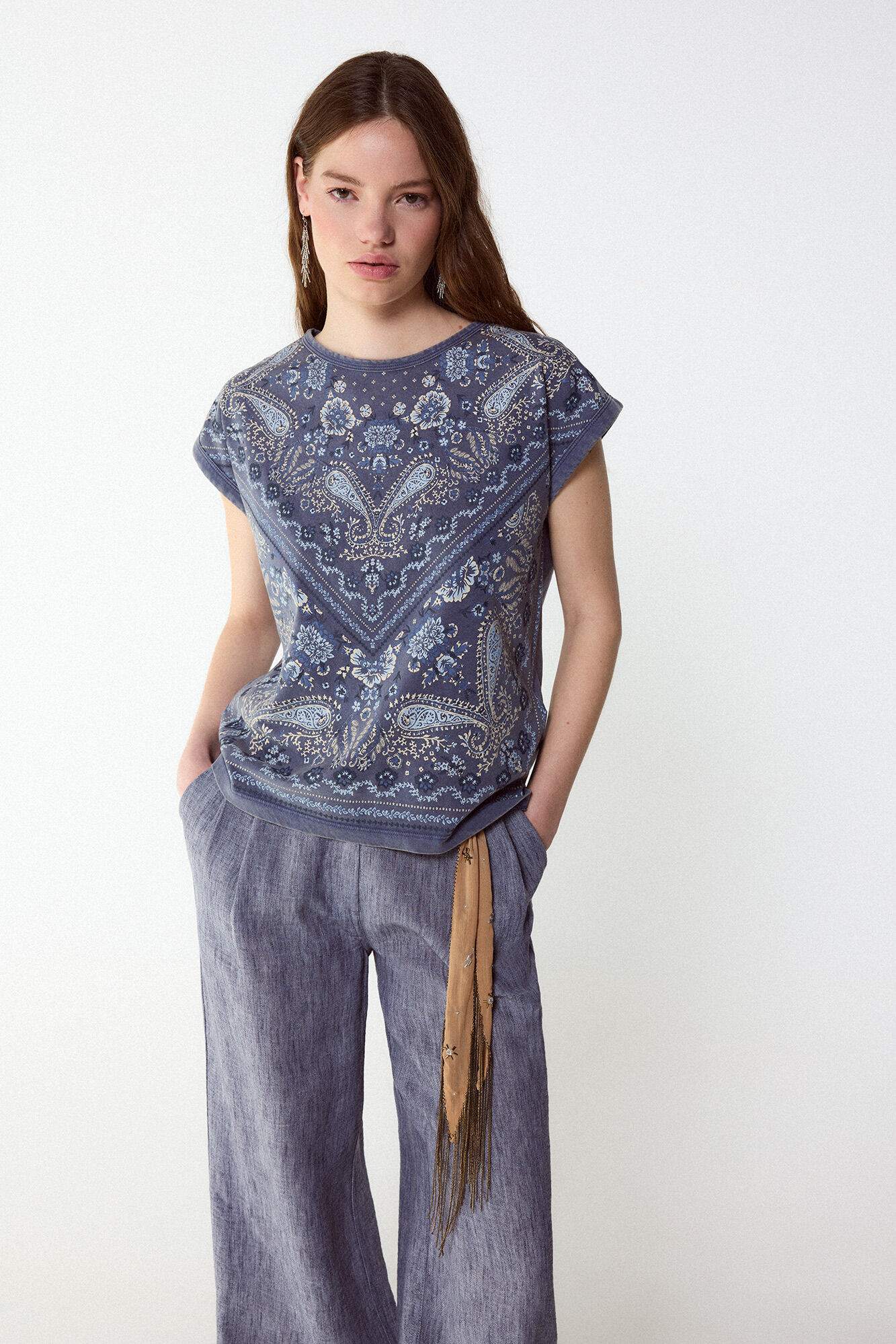 Slowlove Camiseta estampado bandana