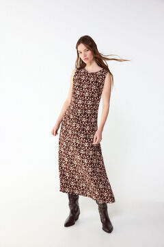 Slowlove Vestido estampado com franzido