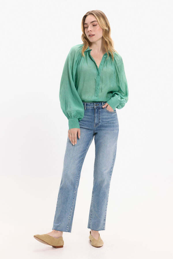 Vila Blusa manga larga abullonada Green