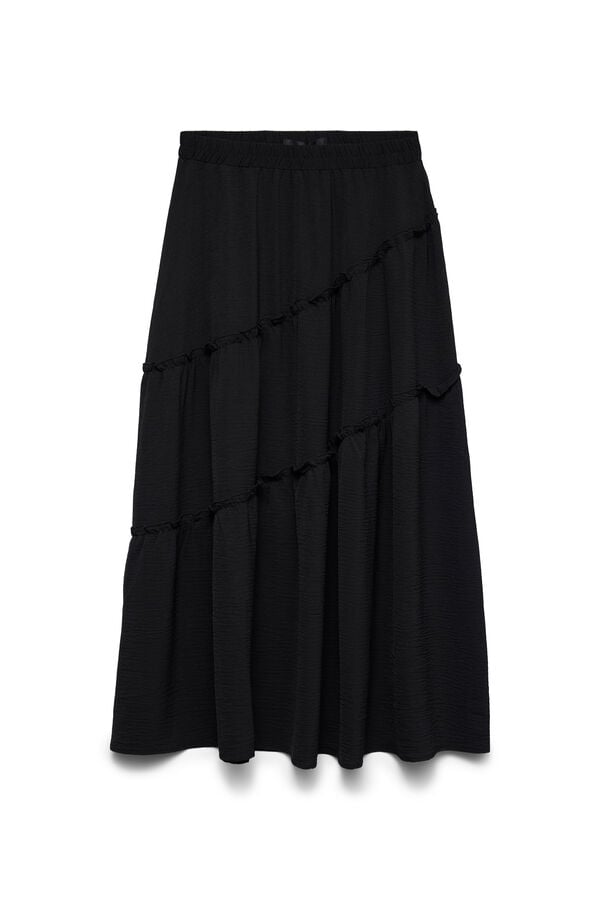 Vero Moda Falda midi con volantes Black