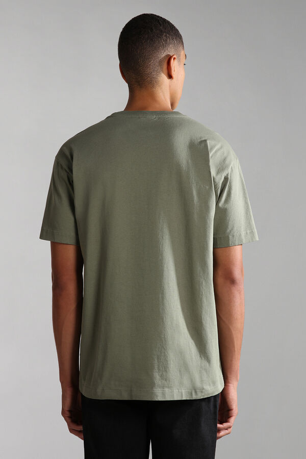 Cortefiel Box short-sleeved T-shirt Green