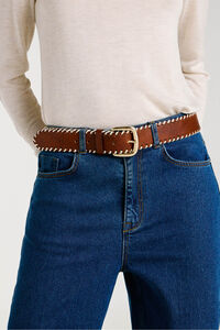 Vila Cinto de pele com costura