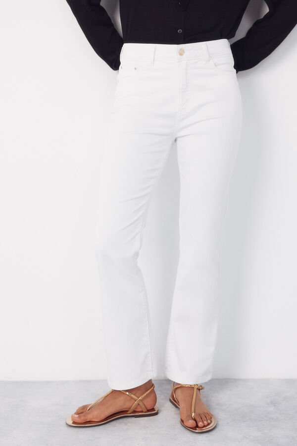 Cortefiel Cropped flared jeans SENSATIONAL White