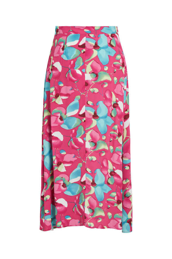 Vila Falda midi estampada Rosa