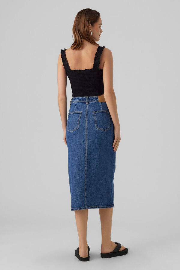 Vero Moda Falda vaquera midi Azul