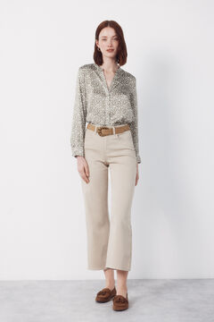 Cortefiel Camisa mao satinada estampada