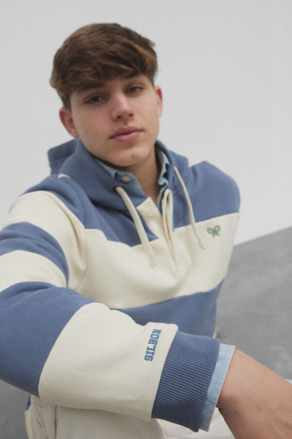 Silbon Sudadera capucha rayas anchas Azul