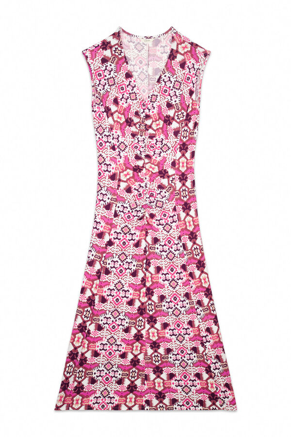 Slowlove Vestido punto estampado frunce Several