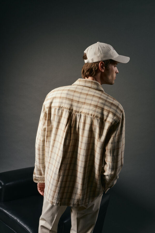 OOTO Checked overshirt Beige