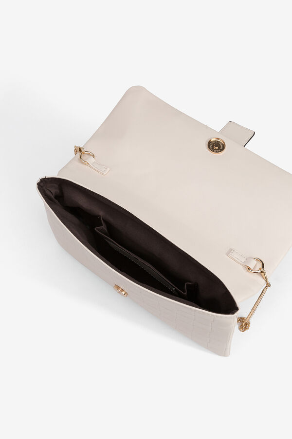 Vilanova Cartera de mano efecto piel con relieve Beige