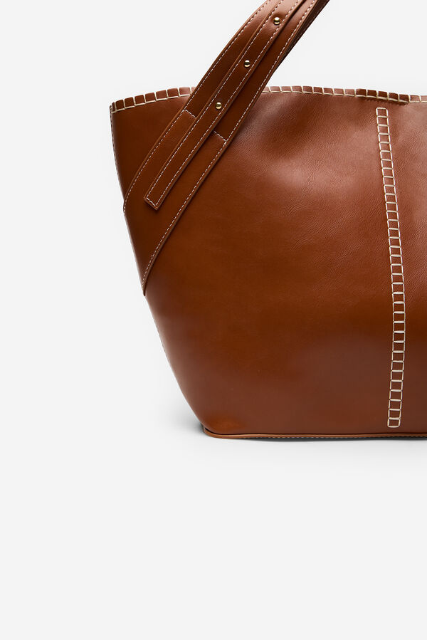 Cortefiel Capazo pespuntes Marrón