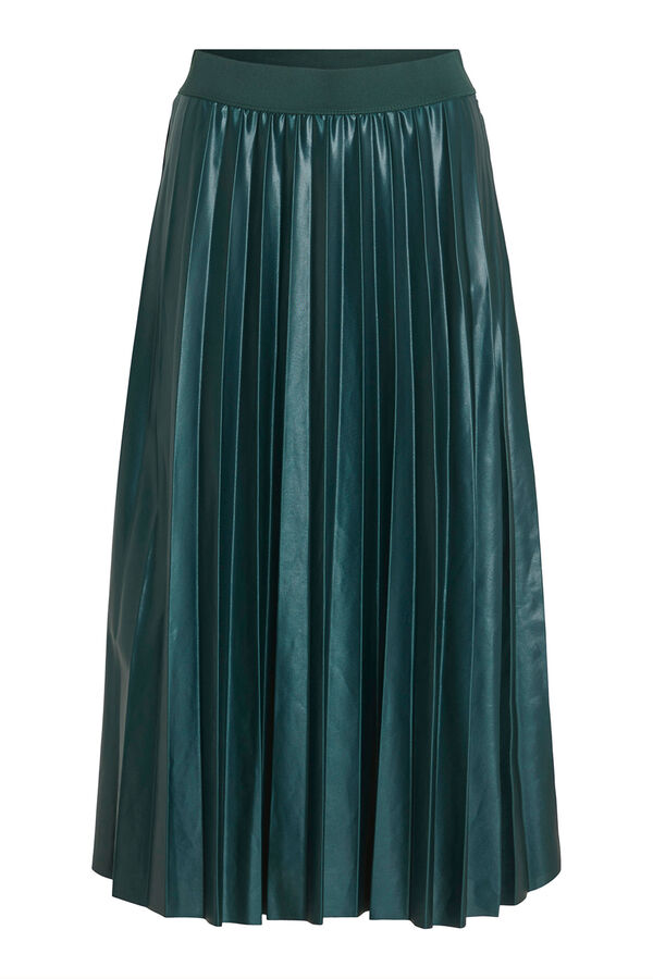 Vila Pleated midi skirt Green