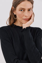 Cortefiel Camisola com gola com folhos Preto