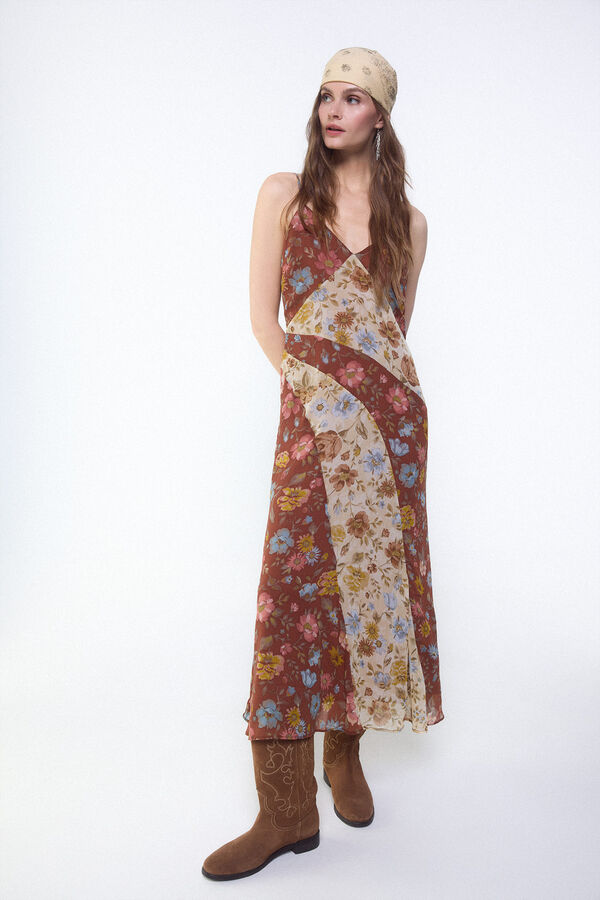 Slowlove Vestido estampado combinado Several