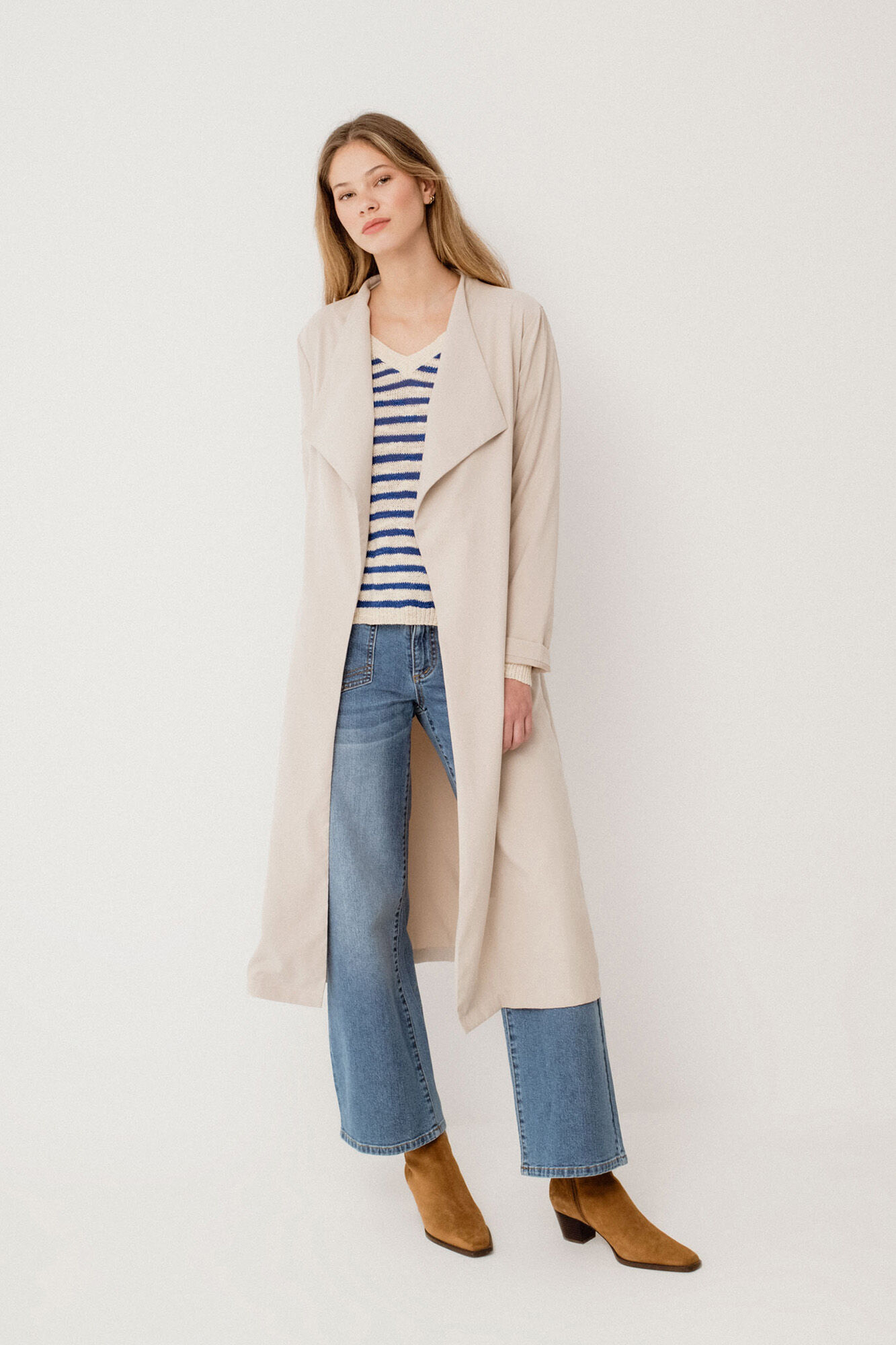 Vila Gabardina larga anudada