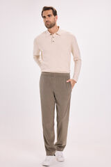 Jack & Jones Pantalones cl&aacute;sicos con cintura el&aacute;stica Marr&oacute;n