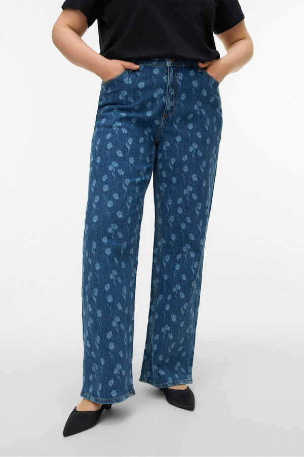 Vero Moda Curve Vaqueros anchos talla grande Azul
