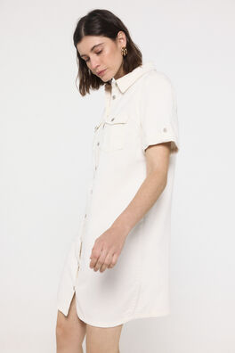 Vestido corto de manga corta denim