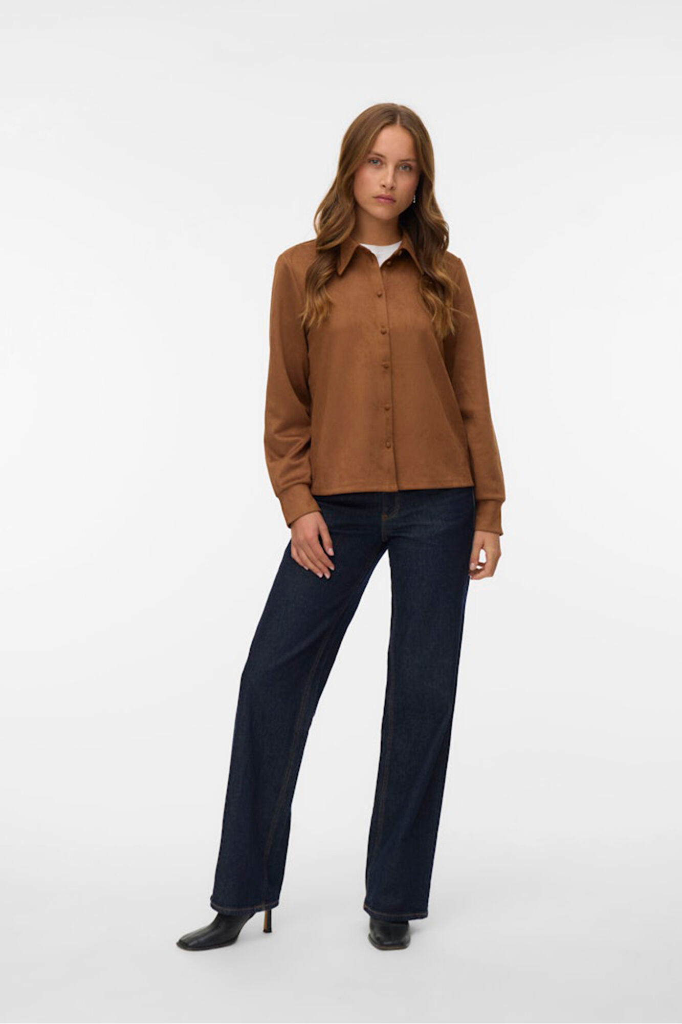 Vero Moda Camisa com efeito camur&ccedil;a