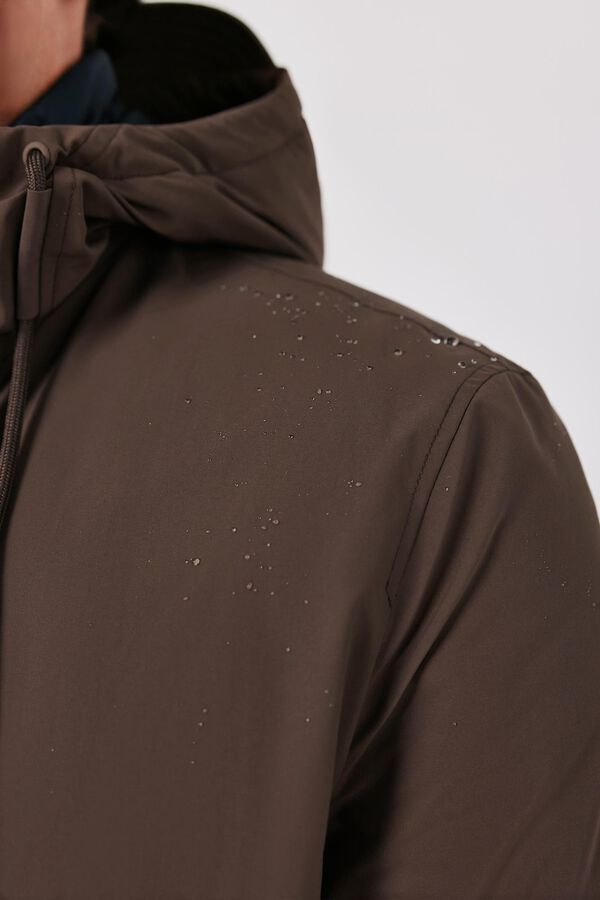 Cortefiel Short hooded parka Beige