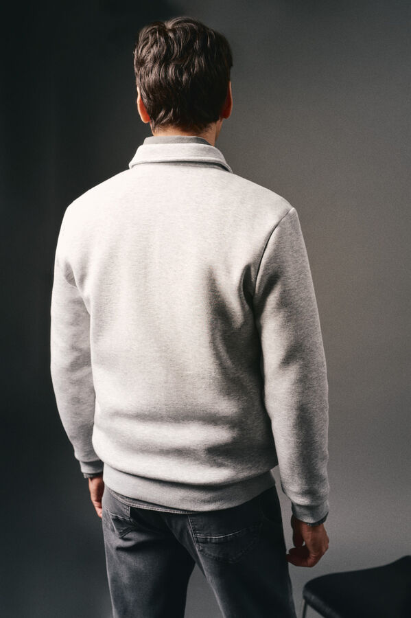 OOTO Sudadera cuello cremallera Gris