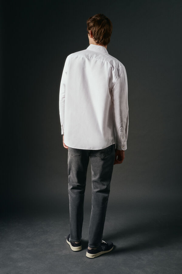 OOTO Camisa oxford liso Blanco