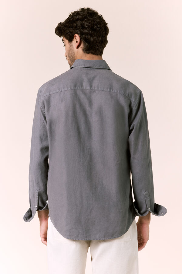 OOTO Camisa lisa fluida Cinzento