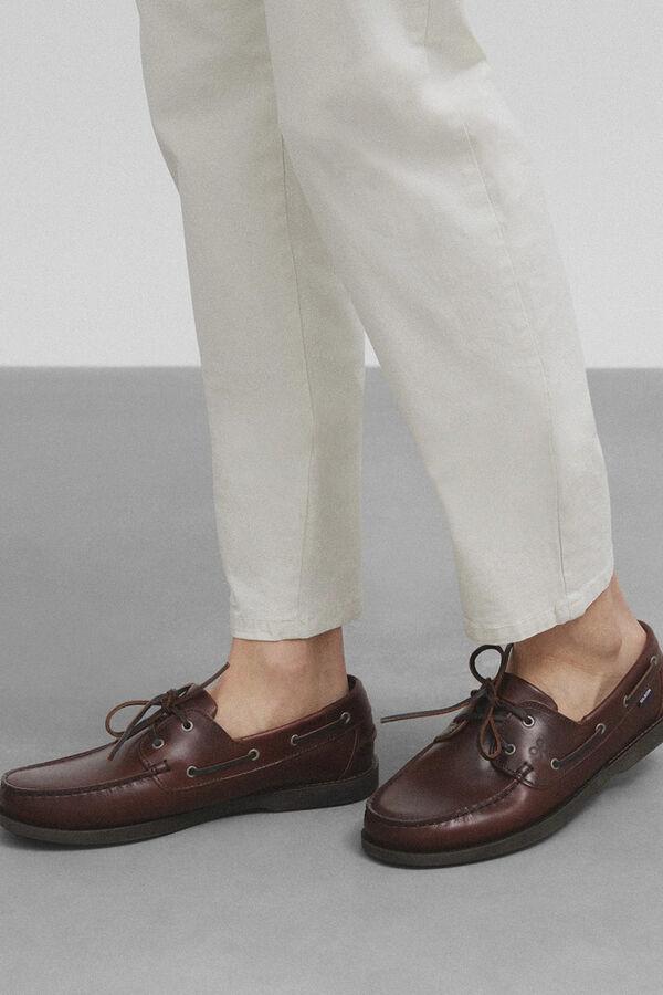 Silbon Sapato vela pele fina  Castanho