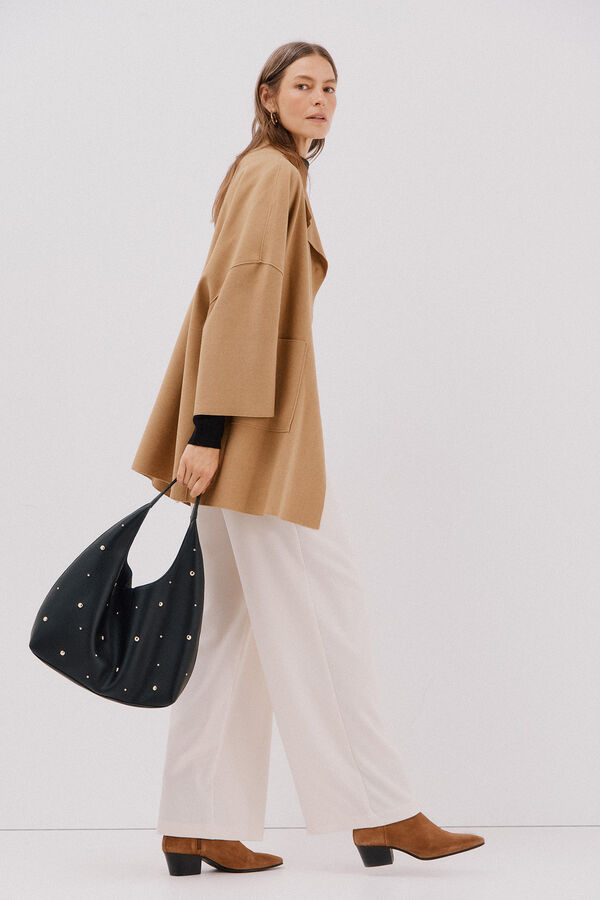 Cortefiel Sobretudo com tecido leve Tostado