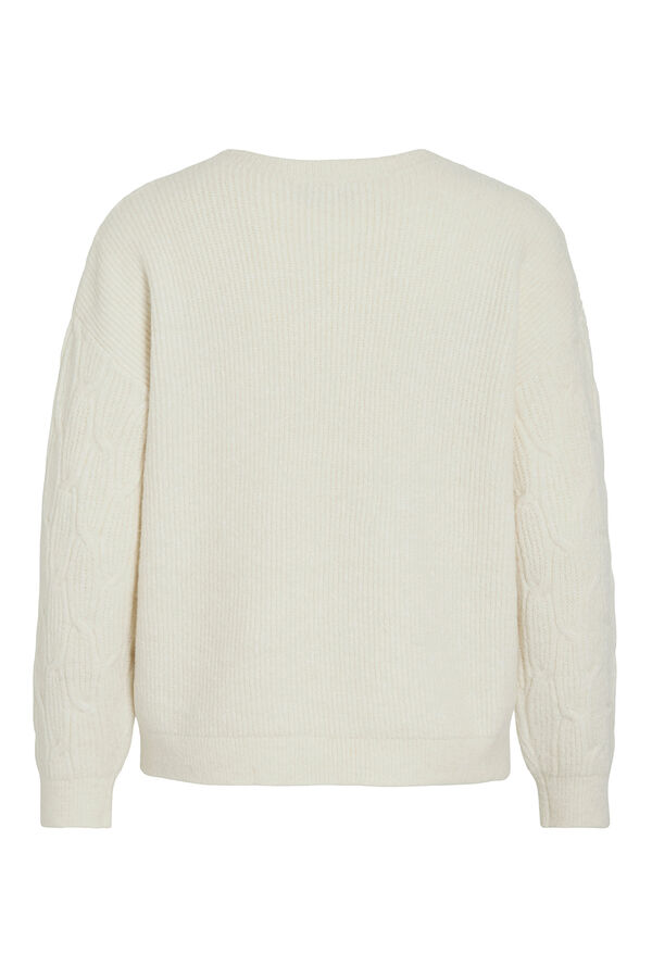 Vila Jersey de ochos con cuello redondo Marfil