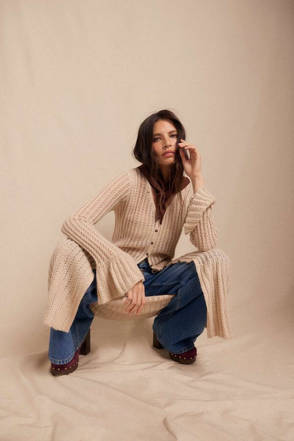 Slowlove Chaqueta larga punto Crudo